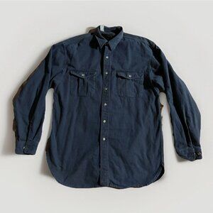 Vintage Eddie Bauer Cotton Chamois Flannel Shirt LT Long Sleeve Made In USA READ